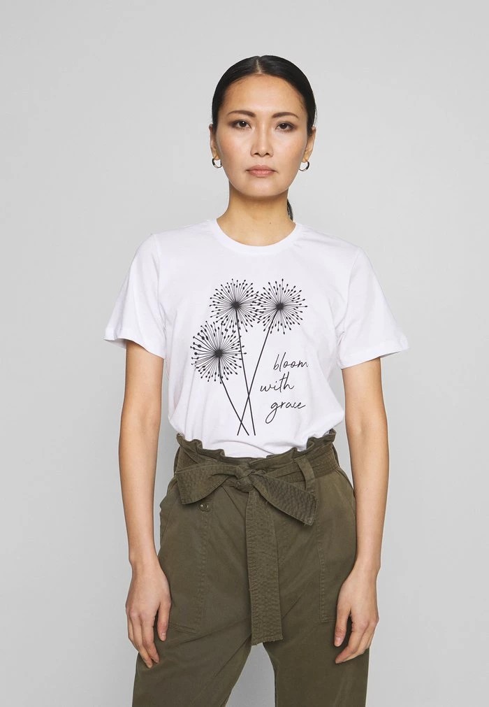 T-Shirt ANNA FIELD Anna Field Print T-shirt Blanche Femme | EYH-6567493